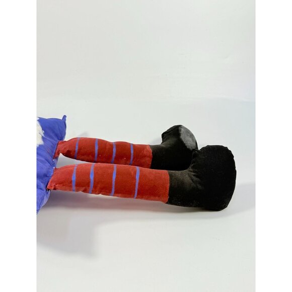 Santa Claus Pillow Doll With Red Hat & Blue Outfit | Vintage Hand Painted Christ - Picture 7 of 15